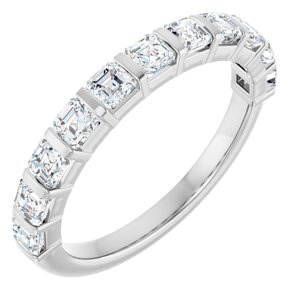 14K White 1 1/8 CTW Natural Diamond Anniversary Band