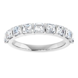 14K White 1 3/8 CTW Natural Diamond Anniversary Band