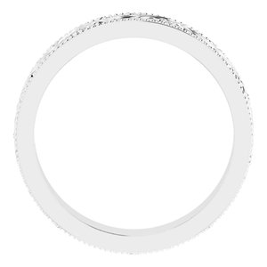 14K White 4 mm Milgrain Edge Floral Flat Band Size 5