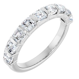 14K White 1 3/8 CTW Natural Diamond Anniversary Band