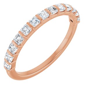 14K Rose 5/8 CTW Natural Diamond Anniversary Band