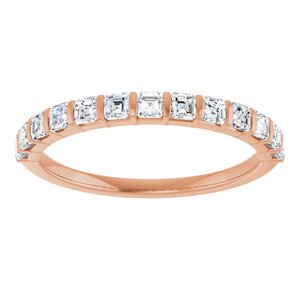 14K Rose 5/8 CTW Natural Diamond Anniversary Band