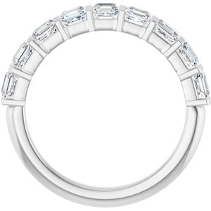 14K White 1 3/8 CTW Natural Diamond Anniversary Band
