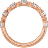 14K Rose 3/4 CTW Natural Diamond Anniversary Band