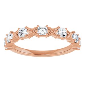 14K Rose 3/4 CTW Natural Diamond Anniversary Band