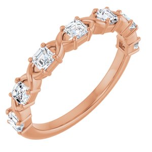 14K Rose 3/4 CTW Natural Diamond Anniversary Band