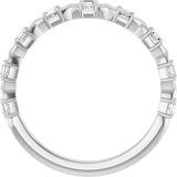 14K White 1/2 CTW Natural Diamond Anniversary Band