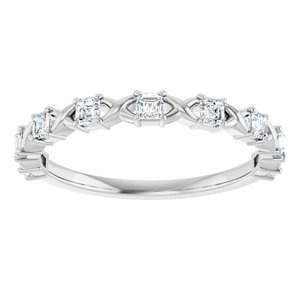 14K White 1/2 CTW Natural Diamond Anniversary Band