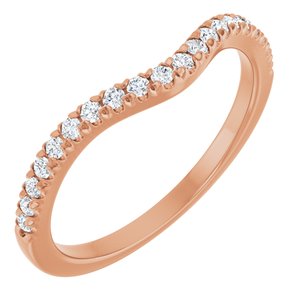 14K Rose 1/5 CTW Natural Diamond Matching Band