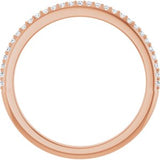 14K Rose 1/8 CTW Natural Diamond Matching Band