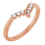 14K Rose 1/8 CTW Natural Diamond Contour Band