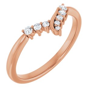 14K Rose 1/8 CTW Natural Diamond Contour Band