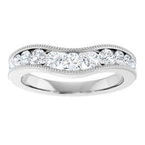 14K White 3/4 CTW Natural Diamond Contour Band