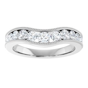 14K White 3/4 CTW Natural Diamond Contour Band