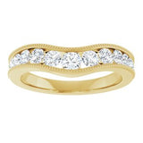 14K Yellow 3/4 CTW Natural Diamond Contour Band