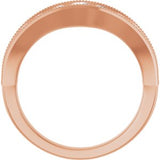 14K Rose 3/4 CTW Natural Diamond Contour Band
