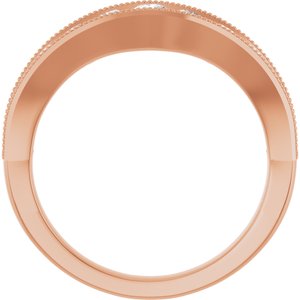 14K Rose 3/4 CTW Natural Diamond Contour Band