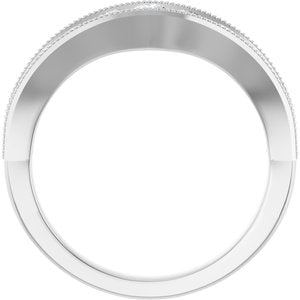 14K White 3/4 CTW Natural Diamond Contour Band