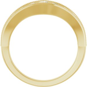 14K Yellow 3/4 CTW Natural Diamond Contour Band