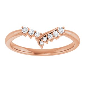 14K Rose 1/8 CTW Natural Diamond Contour Band