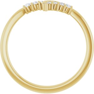 14K Yellow 1/8 CTW Natural Diamond Contour Band