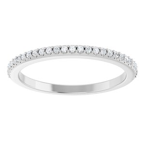 14K White 1/8 CTW Natural Diamond Matching Band