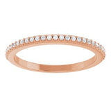 14K Rose 1/8 CTW Natural Diamond Matching Band