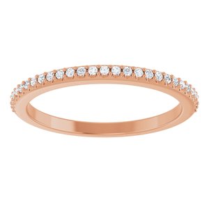 14K Rose 1/8 CTW Natural Diamond Matching Band