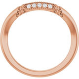 14K Rose .07 CTW Natural Diamond Matching Band