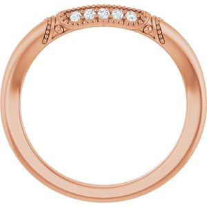 14K Rose .07 CTW Natural Diamond Matching Band