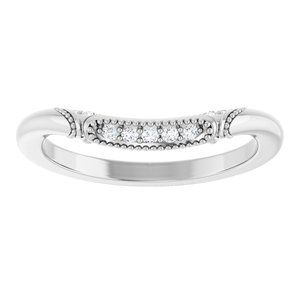 14K White .07 CTW Natural Diamond Matching Band