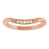 14K Rose .07 CTW Natural Diamond Matching Band