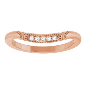14K Rose .07 CTW Natural Diamond Matching Band