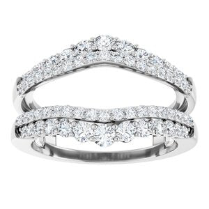 14K White 1 CTW Natural Diamond Ring Guard