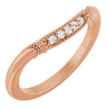 14K Rose .07 CTW Natural Diamond Matching Band