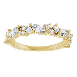 14K Yellow 7/8 CTW Natural Diamond Anniversary Band