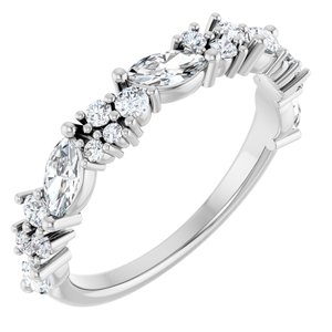 Platinum 7/8 CTW Natural Diamond Anniversary Band