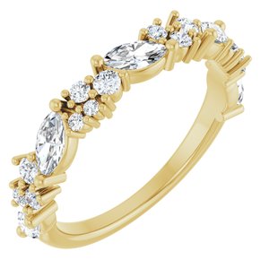 14K Yellow 7/8 CTW Natural Diamond Anniversary Band