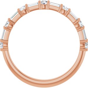 14K Rose 1/2 CTW Natural Diamond Anniversary Band
