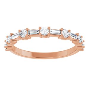 14K Rose 1/2 CTW Natural Diamond Anniversary Band