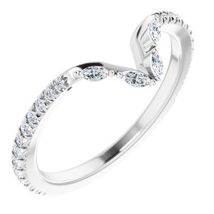 Platinum 1/4 CTW Natural Diamond French-Set Matching Band