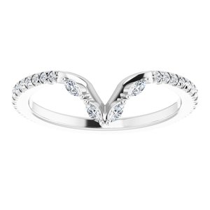 Platinum 1/4 CTW Natural Diamond French-Set Matching Band