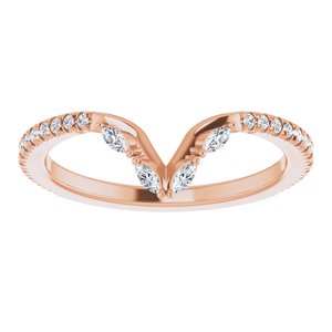 14K Rose 1/4 CTW Natural Diamond French-Set Matching Band