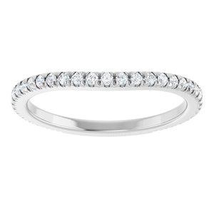 14K White 1/3 CTW Natural Diamond French-Set Matching Band