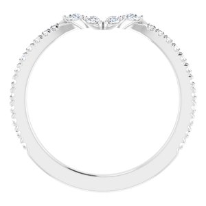 14K White 1/4 CTW Natural Diamond French-Set Matching Band