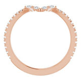 14K Rose 1/4 CTW Natural Diamond French-Set Matching Band