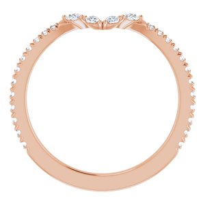 14K Rose 1/4 CTW Natural Diamond French-Set Matching Band