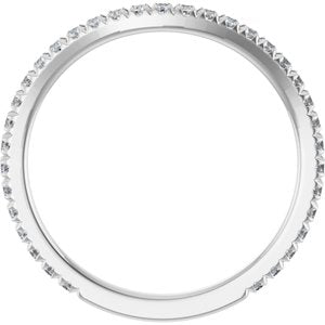 14K White 1/3 CTW Natural Diamond French-Set Matching Band