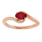 14K Rose Lab-Grown Ruby Ring