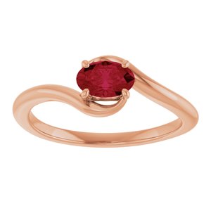 14K Rose Lab-Grown Ruby Ring